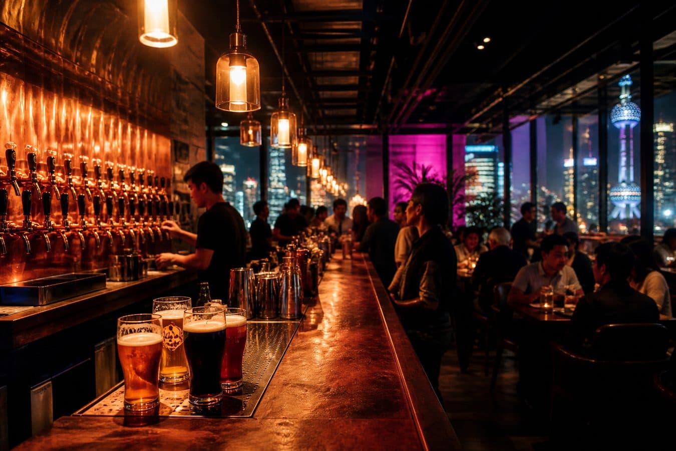 上海 Nightfall 精酿酒吧夜场氛围